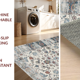 Ultra Soft Area Rug, Non Slip, Stain Resistant, Washable Area Rugs for Living Room, Bedroom, Trendy Abstract Tiled Arrangement(White)