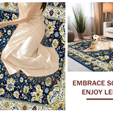Ultra Soft Area Rug, Non Slip, Stain Resistant, Washable Area Rugs for Living Room, Bedroom, Earthy Tone Decorative Symmetry(Blue)