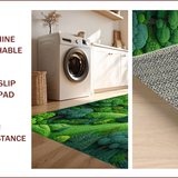Ultra Soft Area Rug, Non Slip, Stain Resistant, Washable Area Rugs for Living Room, Bedroom, Soft Washable Aesthetic Shower Mat with Botanical Design(Green)