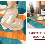 Ultra Soft Area Rug, Non Slip, Stain Resistant, Washable Area Rugs for Living Room, Bedroom, Sophisticated Linear Aesthetics(Orange)
