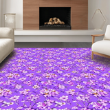 Ultra Soft Area Rug, Non Slip, Stain Resistant, Washable Area Rugs for Living Room, Bedroom, Whimsical Flower Motif Delight(Purple)