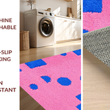Ultra Soft Area Rug, Non Slip, Stain Resistant, Washable Area Rugs for Living Room, Bedroom, Radiant Soft-Hued Interactive Pattern(Pink)