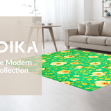 Ultra Soft Area Rug, Non Slip, Stain Resistant, Washable Area Rugs for Living Room, Bedroom, Lively Nature-Inspired Modern Look(Green)