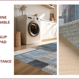 Ultra Soft Area Rug, Non Slip, Stain Resistant, Washable Area Rugs for Living Room, Bedroom, Chic Taupe Geometric Aesthetic(Gray)