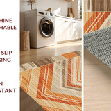 Ultra Soft Area Rug, Non Slip, Stain Resistant, Washable Area Rugs for Living Room, Bedroom, Elegant Modern Abstract Pattern(Orange)