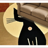 Ultra Soft Area Rug, Non Slip, Stain Resistant, Washable Area Rugs for Living Room, Bedroom, Charming Playful Feline Artwork(Beige)