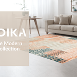 Ultra Soft Area Rug, Non Slip, Stain Resistant, Washable Area Rugs for Living Room, Bedroom, Artful Salmon and Beige Fusion(Orange)