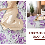 Ultra Soft Area Rug, Non Slip, Stain Resistant, Washable Area Rugs for Living Room, Bedroom, Elegant Floral Grey Palette(Purple)
