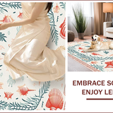 Ultra Soft Area Rug, Non Slip, Stain Resistant, Washable Area Rugs for Living Room, Bedroom, Cute Coral Patterned Delight(White)