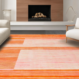 Ultra Soft Area Rug, Non Slip, Stain Resistant, Washable Area Rugs for Living Room, Bedroom, Vibrant Contemporary Abstract Style(Orange)
