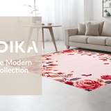 Ultra Soft Area Rug, Non Slip, Stain Resistant, Washable Area Rugs for Living Room, Bedroom, Vibrant Rosebud Textured Delight(Pink)