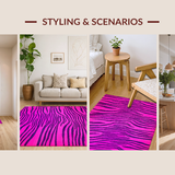 Ultra Soft Area Rug, Non Slip, Stain Resistant, Washable Area Rugs for Living Room, Bedroom, Soft Pink Animal Themed Decor(Purple)