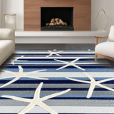 Ultra Soft Area Rug, Non Slip, Stain Resistant, Washable Area Rugs for Living Room, Bedroom, Vibrant Nautical Inspired Decor(Blue)