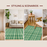 Contemporary Beige Checkered Style(Green)