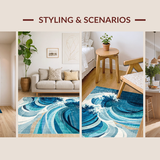 Contemporary Wavy Texture Appeal(Blue)