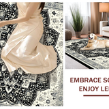 Ultra Soft Area Rug, Non Slip, Stain Resistant, Washable Area Rugs for Living Room, Bedroom, Elegant Floral Lattice Design Approach(Black)