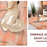 Ultra Soft Area Rug, Non Slip, Stain Resistant, Washable Area Rugs for Living Room, Bedroom, Classic Mediterranean Textured Appeal(Orange)