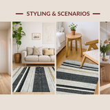 Cozy Distressed Black and Beige Style(Black)