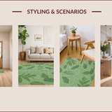 Ultra Soft Area Rug, Non Slip, Stain Resistant, Washable Area Rugs for Living Room, Bedroom, Tropical Sage Green Kitchen Runner Non-Slip(Green)