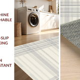 Ultra Soft Area Rug, Non Slip, Stain Resistant, Washable Area Rugs for Living Room, Bedroom, Scandi Inspired Two-Tone Elegance(Beige)