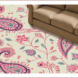 Ultra Soft Area Rug, Non Slip, Stain Resistant, Washable Area Rugs for Living Room, Bedroom, Colorful Paisley Living Room Non-Shedding Rug(Beige)