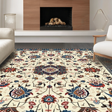 Ultra Soft Area Rug, Non Slip, Stain Resistant, Washable Area Rugs for Living Room, Bedroom, Chic Earthy Floral Motif(Beige)