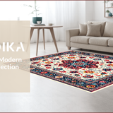 Ultra Soft Area Rug, Non Slip, Stain Resistant, Washable Area Rugs for Living Room, Bedroom, Pastel Eclectic Living Room Washable Area Rug(Red)