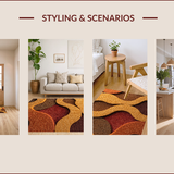 Ultra Soft Area Rug, Non Slip, Stain Resistant, Washable Area Rugs for Living Room, Bedroom, Artistic Neutral Tone Meditation Space Non-Shedding Rug(Brown)