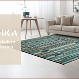 Ultra Soft Area Rug, Non Slip, Stain Resistant, Washable Area Rugs for Living Room, Bedroom, Rustic Earthy Floral Motif(Blue)