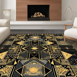 Chic Abstract Black and Gold Motif(Black)