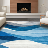 Vibrant Fluid Brushstroke Composition(Blue)