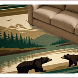 Ultra Soft Area Rug, Non Slip, Stain Resistant, Washable Area Rugs for Living Room, Bedroom, Timeless Classic Outdoor-Inspired Design(Brown)