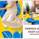 Ultra Soft Area Rug, Non Slip, Stain Resistant, Washable Area Rugs for Living Room, Bedroom, Blue Yellow Floral Living Room Area Carpet(Yellow)