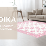 Ultra Soft Area Rug, Non Slip, Stain Resistant, Washable Area Rugs for Living Room, Bedroom, Stylish Soft-Toned Floral Elegance(White)