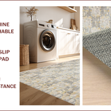 Ultra Soft Area Rug, Non Slip, Stain Resistant, Washable Area Rugs for Living Room, Bedroom, Rustic Earthy Toned Vine Motif(Gray)