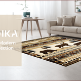 Ultra Soft Area Rug, Non Slip, Stain Resistant, Washable Area Rugs for Living Room, Bedroom, Charming Vintage Wildlife Art(Beige)
