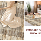 Ultra Soft Area Rug, Non Slip, Stain Resistant, Washable Area Rugs for Living Room, Bedroom, Rustic Multi-Colored Woven Texture(Beige)