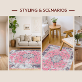 Charming Vintage Floral Print(Pink)