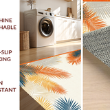 Ultra Soft Area Rug, Non Slip, Stain Resistant, Washable Area Rugs for Living Room, Bedroom, Energetic Cream and Coral Theme(Orange)