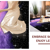 Ultra Soft Area Rug, Non Slip, Stain Resistant, Washable Area Rugs for Living Room, Bedroom, Charming Planetary Pattern Play(Purple)