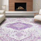 Ultra Soft Area Rug, Non Slip, Stain Resistant, Washable Area Rugs for Living Room, Bedroom, Whimsical Lavender Diamond Composition(Purple)