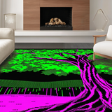 Ultra Soft Area Rug, Non Slip, Stain Resistant, Washable Area Rugs for Living Room, Bedroom, Bold Illuminated Organic Design(Green)