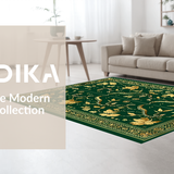 Ultra Soft Area Rug, Non Slip, Stain Resistant, Washable Area Rugs for Living Room, Bedroom, Rustic Wildlife Inspired Decor(Green)