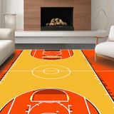 Ultra Soft Area Rug, Non Slip, Stain Resistant, Washable Area Rugs for Living Room, Bedroom, Dynamic Basketball Court Aesthetic(Orange)