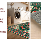 Ultra Soft Area Rug, Non Slip, Stain Resistant, Washable Area Rugs for Living Room, Bedroom, Traditional Green Velvet Prayer Mat for Mosque(Green)