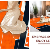 Ultra Soft Area Rug, Non Slip, Stain Resistant, Washable Area Rugs for Living Room, Bedroom, Bold Orange Sphere with Athletic Flair(Orange)
