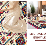 Ultra Soft Area Rug, Non Slip, Stain Resistant, Washable Area Rugs for Living Room, Bedroom, Vibrant Patterned Bedroom Carpet for Modern Homes(Beige)