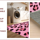 Ultra Soft Area Rug, Non Slip, Stain Resistant, Washable Area Rugs for Living Room, Bedroom, Vibrant Faux Cowhide Area Rug for Bedrooms(Pink)