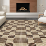 Ultra Soft Area Rug, Non Slip, Stain Resistant, Washable Area Rugs for Living Room, Bedroom, Modern Oversized Checkered Design(Beige)
