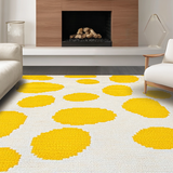 Ultra Soft Area Rug, Non Slip, Stain Resistant, Washable Area Rugs for Living Room, Bedroom, Fun Cartoonish Egg Visual Theme(Yellow)